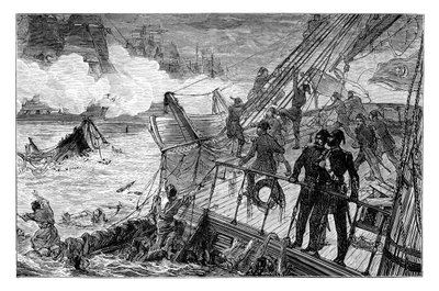 Distruzione della flotta turca a Sinope, 1853, 1900 da Unbekannt