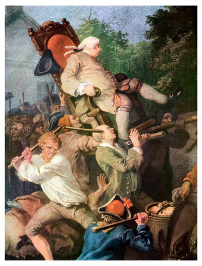 Dettaglio da Chairing the Member, di William Hogarth, 1755 1956 da Unbekannt