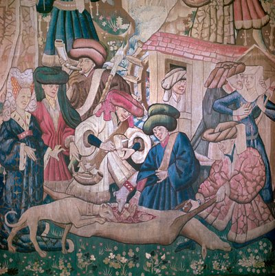 Dettaglio dagli Arazzi di Caccia del Devonshire, XV secolo da Unbekannt