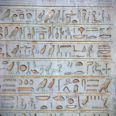 (dettaglio) di geroglifici egiziani da una stele sepolcrale da Unbekannt