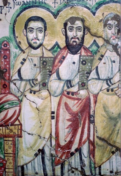 (dettaglio) di un affresco copto che mostra due apostoli, VI secolo da Unbekannt