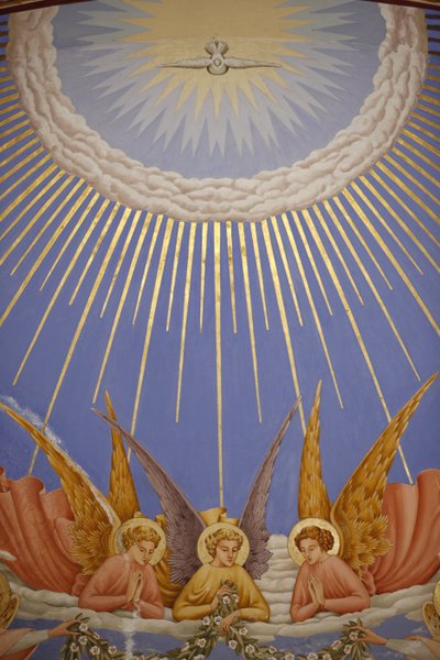 (dettaglio) affresco nella chiesa della Visitazione a Ein Kerem: angeli, Ein Kerem, Israele da Unbekannt