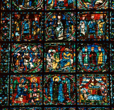 (dettaglio) della Grande Finestra Ovest della Cattedrale di Chartres, 12° secolo da Unbekannt