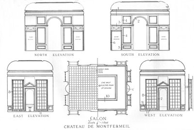 Dettagli dei saloni, Chateau de Montfermeil, Parigi, 1924 da Unbekannt