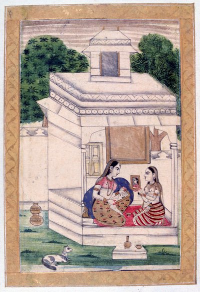 Dhanashri Ragini, Album Ragamala, Scuola del Rajasthan, XIX secolo da Unbekannt