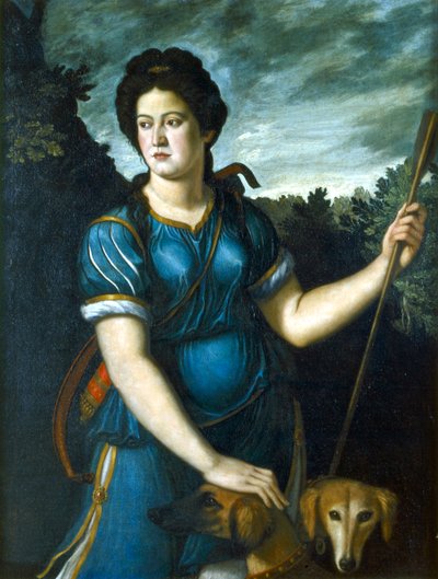 Diana la Cacciatrice con i suoi due cani, XVI secolo da Unbekannt