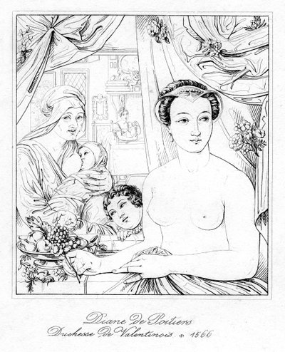 Diane de Poitiers, nobildonna alla corte di Francesco I e Enrico II di Francia da Unbekannt