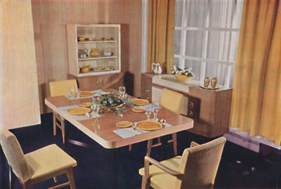 Gruppo da sala da pranzo in acero occhiolinato, 1942 da Unbekannt
