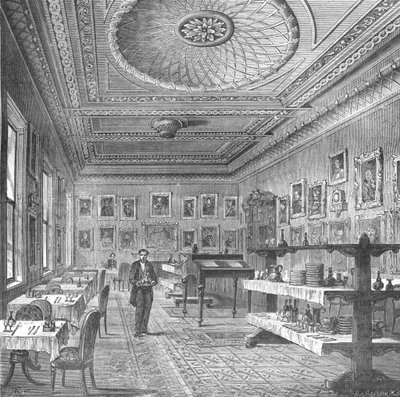 Sala da pranzo del Garrick Club, 1897 da Unbekannt