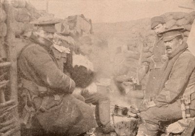 Cena nelle trincee, c1915 1928 da Unbekannt