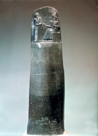 Stele di diorite con le leggi di Hammurabi, XVIII secolo a.C. da Unbekannt