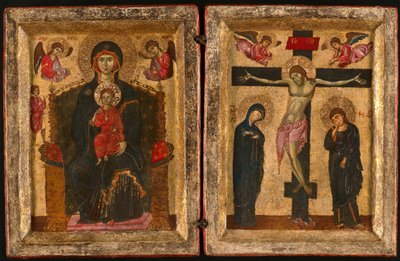 Dittico della Vergine col Bambino in trono e la Crocifissione, 1275-85 da Unbekannt