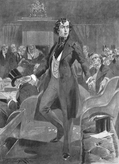 Il primo discorso di Disraeli alla Camera dei Comuni, Londra, 7 dicembre 1837, 1901 da Unbekannt