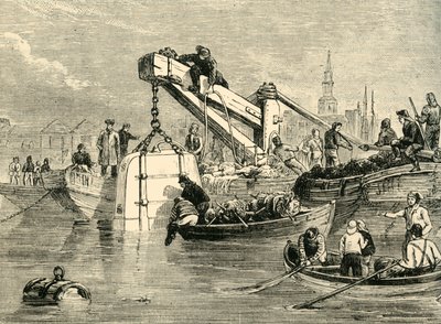Campana da immersione usata nella costruzione del Tunnel del Tamigi, c1878 da Unbekannt