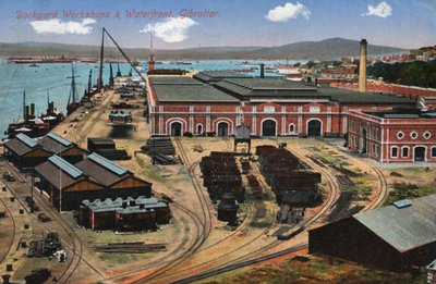 Officine del cantiere navale e lungomare, Gibilterra, 20° secolo da Unbekannt