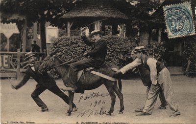 Asino Tetu e Recalcitrante - Cartolina datata 1904 da Unbekannt
