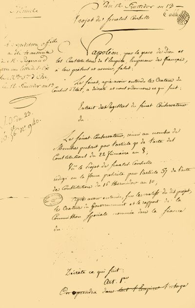 Bozza del...ristabilimento del calendario gregoriano, 29 agosto 1805, 1921 da Unbekannt