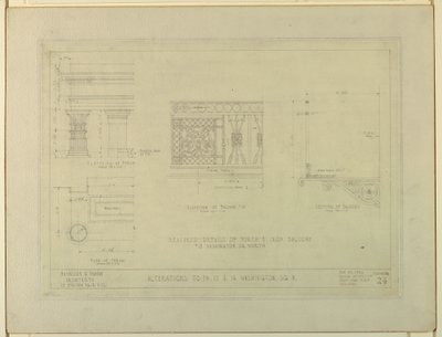 Disegno, Alterazioni a 14 15 16 Washington Square North, Schizzo n. 24 da Unbekannt