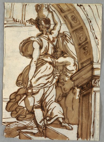 Disegno, Incendio del Borgo, dopo Raffaello, fine XVIII secolo da Unbekannt