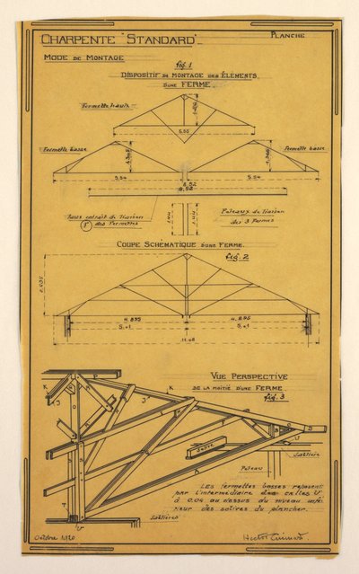 Disegno, Progetto per una Casa Operativa di Massa Progettata da Hector Guimard, Costruzione della Cornice da Unbekannt