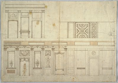 Disegno, Progetto per un interno, 1800-1820 da Unbekannt