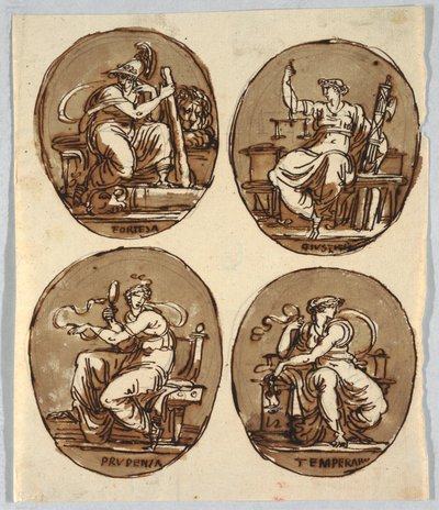 Disegno, Quattro ovali da Unbekannt