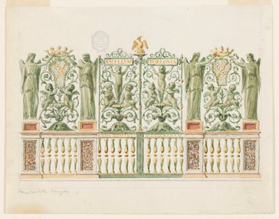 Disegno, Progetto per cancello della cappella, 1845 da Unbekannt