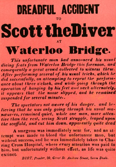 Terribile incidente a Scott il subacqueo al Waterloo Bridge, 1841, 1948 da Unbekannt