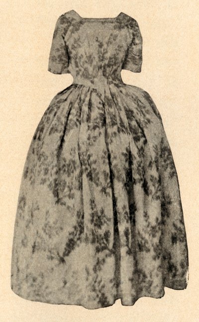Abito di seta cinese color crema, indossato da Lady Stuart nella colonia di Barbados da Unbekannt