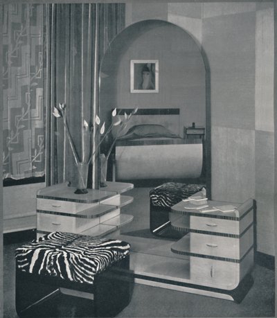 Toeletta e sgabello progettati per le Frankl Galleries, Inc., 1933 da Unbekannt