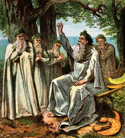 Druidi, o sacerdoti britannici, c. 1850 da Unbekannt