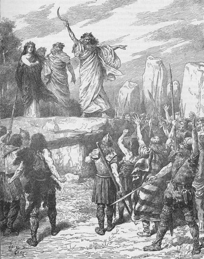 Druidi che incitano i Britanni a opporsi allo sbarco dei Romani, 43, 1905 da Unbekannt