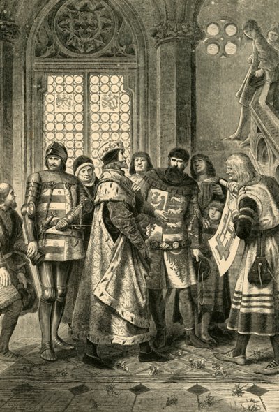 Duca Rodolfo IV come fondatore del Duomo di Santo Stefano, c1360, 1890 da Unbekannt