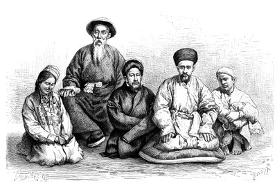Dungans e Taranchis, tipi e costumi, c. 1890 da Unbekannt