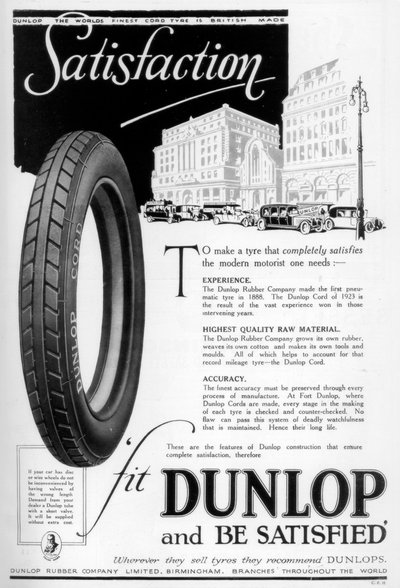 Pubblicità Dunlop, 1923 da Unbekannt