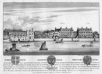 Durham House, Salisbury House e Worcester House, Londra, c. 1630 1808 da Unbekannt