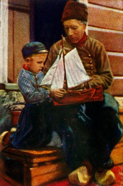 Padre e figlio olandesi in abito tradizionale, c1928 da Unbekannt