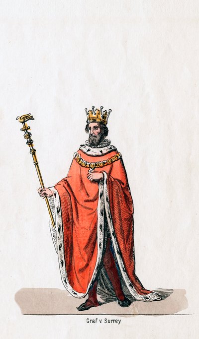 Conte di Surrey, costume per il dramma di Shakespeare, Enrico VIII, XIX secolo da Unbekannt