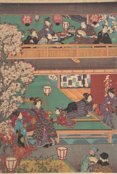 Prima serata nella locanda di Yoshiwara, XIX secolo da Unbekannt