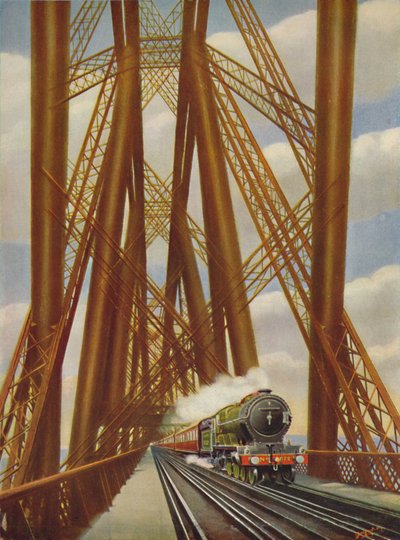 East Coast Express che attraversa il Forth Bridge, 1926 da Unbekannt