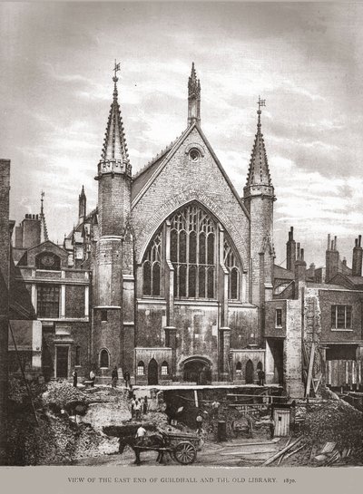 Estremità orientale della Guild Hall e Biblioteca, 1870, 1886 da Unbekannt