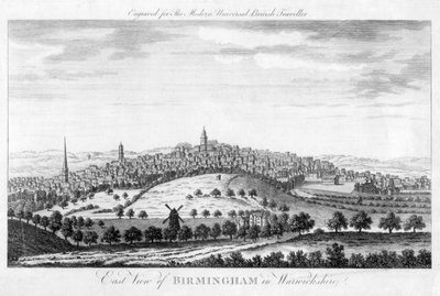Vista orientale di Birmingham nel Warwickshire, 1779 da Unbekannt