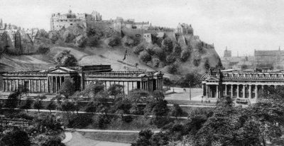 Castello di Edimburgo e Galleria Nazionale, Edimburgo, inizio XX secolo da Unbekannt