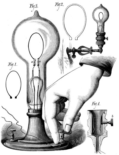 Lampada a filamento di carbonio di Edison, 1880 da Unbekannt