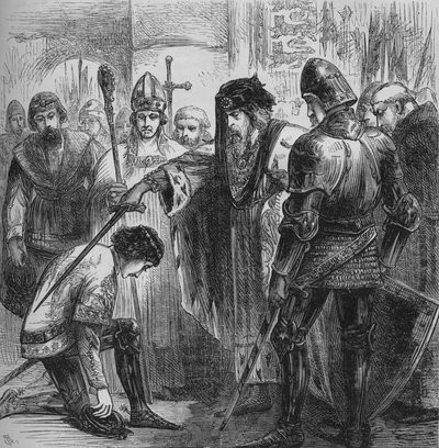 Edoardo III che nomina cavaliere il Principe Nero da Unbekannt