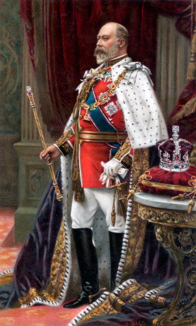 Edoardo VII in abiti da incoronazione, 1902 da Unbekannt