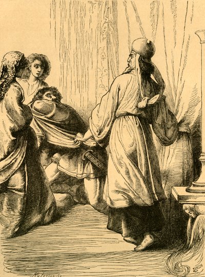 Edwy trascinato da Dunstan dalla presenza di Elgiva, c1890 da Unbekannt
