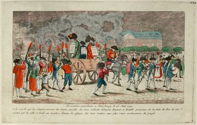Effigie bruciata di Klinglin, Heymann e Bouille il 25 giugno 1791 a Strasburgo, 1791 da Unbekannt