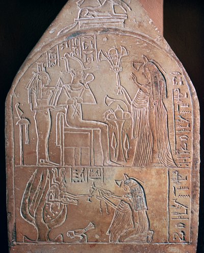 (dettaglio) della stele funeraria di un cantante nel tempio di Amon da Unbekannt