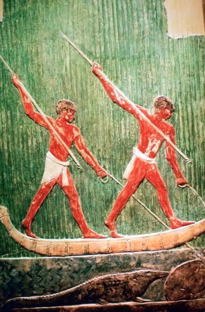 Rilievo dipinto egiziano di una caccia all